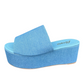 Denim Wedge Slide on Sandal