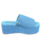 Denim Wedge Slide on Sandal