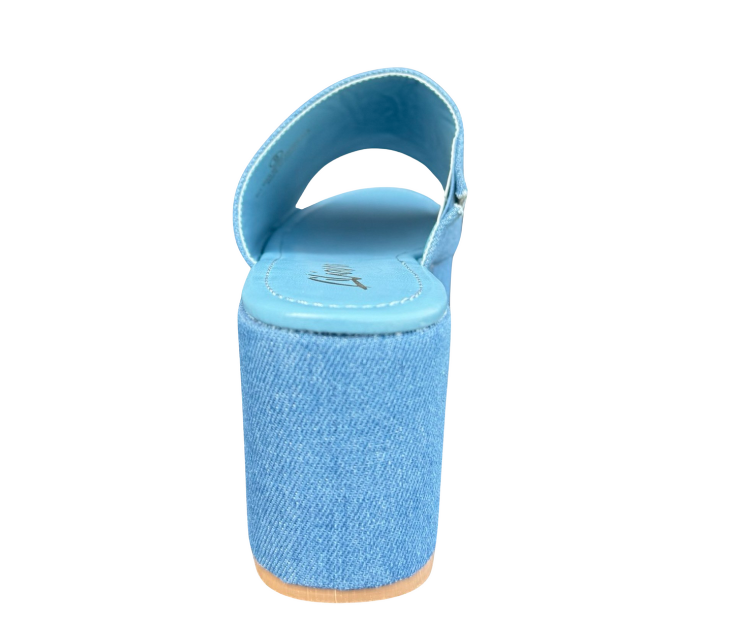 Denim Wedge Slide on Sandal