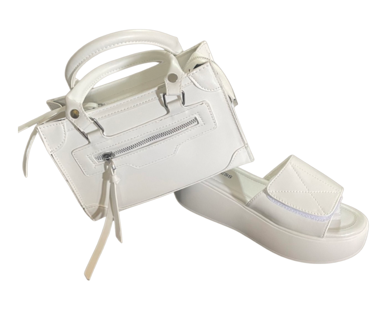 Womens White Sandal Set