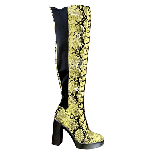 Neon Snake print boots